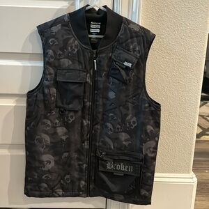 Broken Promises Catacombs Skull Camo Cargo Vest